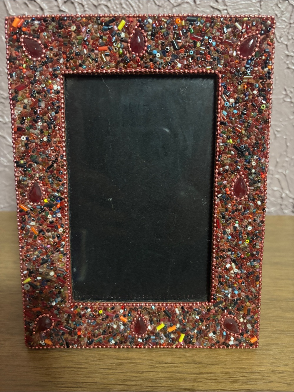 Red Beaded Decorative Photo Frame - Unbranded